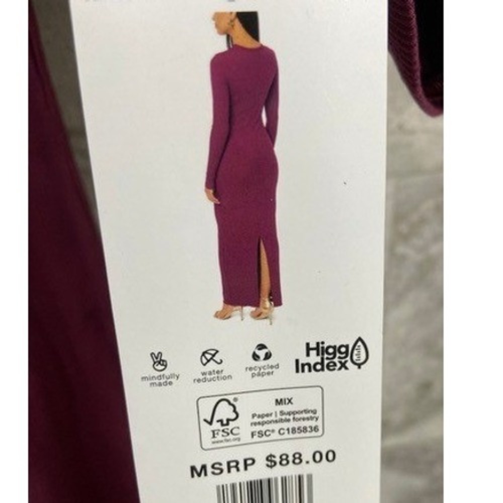 Edited by Remi Bader Burgundy Ribbed Cutout Maxi Dress Women's XL NWT - Picture 13 of 15